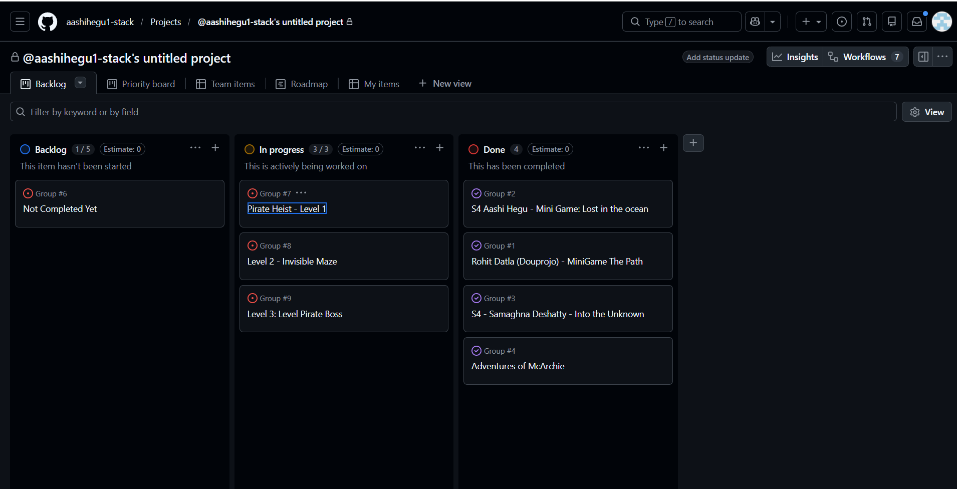 Team board screenshot 2